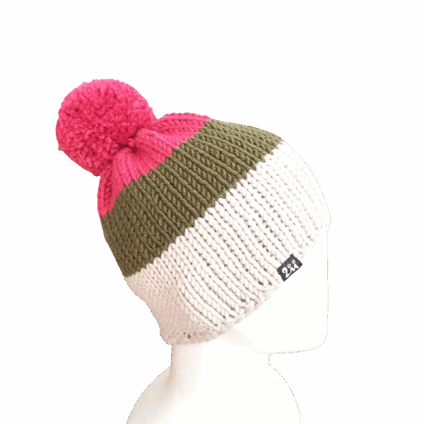 Kulich bílá+khaki+fuchsiová